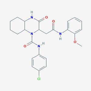 molecular formula C24H27ClN4O4 B11040134 N-(4-chlorophenyl)-2-{2-[(2-methoxyphenyl)amino]-2-oxoethyl}-3-oxooctahydroquinoxaline-1(2H)-carboxamide 