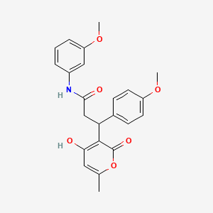 molecular formula C23H23NO6 B11040173 3-(4-hydroxy-6-methyl-2-oxo-2H-pyran-3-yl)-N-(3-methoxyphenyl)-3-(4-methoxyphenyl)propanamide 