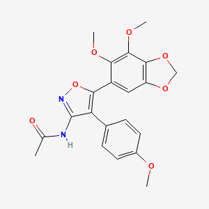 molecular formula C21H20N2O7 B11040199 N-[5-(6,7-Dimethoxy-1,3-benzodioxol-5-YL)-4-(4-methoxyphenyl)-3-isoxazolyl]acetamide 