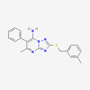 molecular formula C20H19N5S B11040219 5-Methyl-2-[(3-methylbenzyl)sulfanyl]-6-phenyl[1,2,4]triazolo[1,5-a]pyrimidin-7-amine 