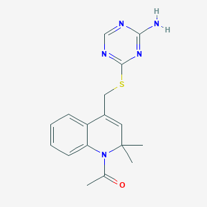 molecular formula C17H19N5OS B11040223 1-[4-{[(4-amino-1,3,5-triazin-2-yl)sulfanyl]methyl}-2,2-dimethylquinolin-1(2H)-yl]ethanone 