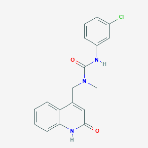 3-(3-Chlorophenyl)-1-methyl-1-[(2-oxo-1,2-dihydroquinolin-4-yl)methyl]urea