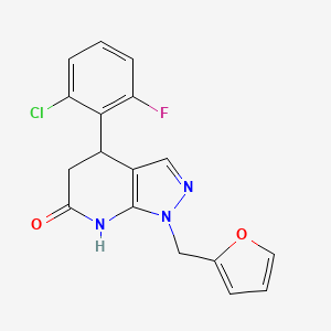 4-(2-chloro-6-fluorophenyl)-1-(furan-2-ylmethyl)-4,5-dihydro-1H-pyrazolo[3,4-b]pyridin-6-ol