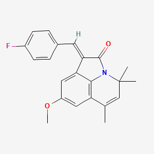 (1E)-1-(4-fluorobenzylidene)-8-methoxy-4,4,6-trimethyl-4H-pyrrolo[3,2,1-ij]quinolin-2(1H)-one