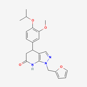 1-(furan-2-ylmethyl)-4-[3-methoxy-4-(propan-2-yloxy)phenyl]-4,5-dihydro-1H-pyrazolo[3,4-b]pyridin-6-ol