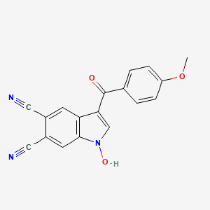 molecular formula C18H11N3O3 B11040396 1-hydroxy-3-[(4-methoxyphenyl)carbonyl]-1H-indole-5,6-dicarbonitrile 