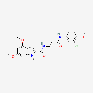 N-{3-[(3-chloro-4-methoxyphenyl)amino]-3-oxopropyl}-4,6-dimethoxy-1-methyl-1H-indole-2-carboxamide