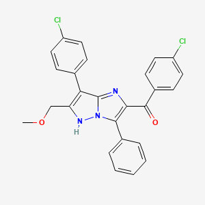 (4-chlorophenyl)[7-(4-chlorophenyl)-6-(methoxymethyl)-3-phenyl-1H-imidazo[1,2-b]pyrazol-2-yl]methanone