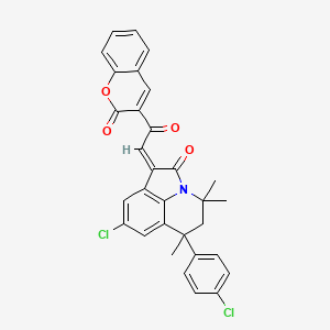 molecular formula C31H23Cl2NO4 B11040552 (1Z)-8-chloro-6-(4-chlorophenyl)-4,4,6-trimethyl-1-[2-oxo-2-(2-oxo-2H-chromen-3-yl)ethylidene]-5,6-dihydro-4H-pyrrolo[3,2,1-ij]quinolin-2(1H)-one 