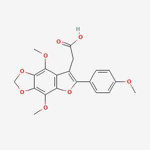 molecular formula C20H18O8 B11040558 [4,8-Dimethoxy-6-(4-methoxyphenyl)furo[2,3-f][1,3]benzodioxol-7-yl]acetic acid 