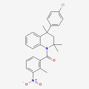 molecular formula C26H25ClN2O3 B11040613 [4-(4-chlorophenyl)-2,2,4-trimethyl-3,4-dihydroquinolin-1(2H)-yl](2-methyl-3-nitrophenyl)methanone 