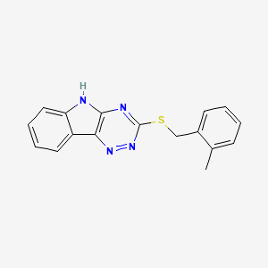 molecular formula C17H14N4S B11040643 3-[(2-methylbenzyl)sulfanyl]-5H-[1,2,4]triazino[5,6-b]indole 