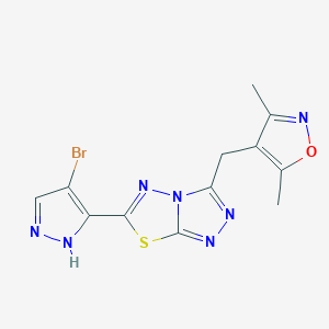 6-(4-bromo-1H-pyrazol-5-yl)-3-[(3,5-dimethyl-1,2-oxazol-4-yl)methyl][1,2,4]triazolo[3,4-b][1,3,4]thiadiazole