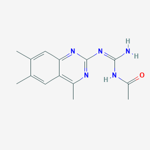 N-{(E)-amino[(4,6,7-trimethylquinazolin-2-yl)amino]methylidene}acetamide