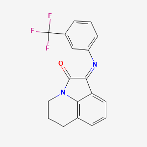 molecular formula C18H13F3N2O B11040663 (1Z)-1-{[3-(trifluoromethyl)phenyl]imino}-5,6-dihydro-4H-pyrrolo[3,2,1-ij]quinolin-2(1H)-one 