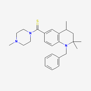 molecular formula C25H33N3S B11040686 (1-Benzyl-2,2,4-trimethyl-1,2,3,4-tetrahydro-6-quinolinyl)(4-methylpiperazino)methanethione 