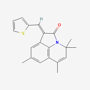 (1E)-4,4,6,8-tetramethyl-1-(thiophen-2-ylmethylidene)-4H-pyrrolo[3,2,1-ij]quinolin-2(1H)-one