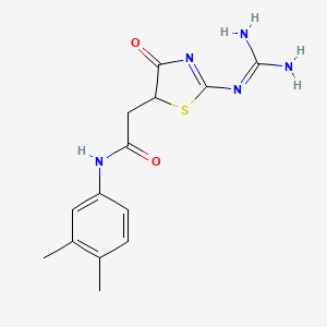 2-(2-carbamimidamido-4-oxo-4,5-dihydro-1,3-thiazol-5-yl)-N-(3,4-dimethylphenyl)acetamide