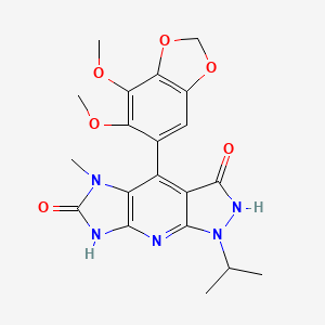 4-(6,7-Dimethoxy-1,3-benzodioxol-5-YL)-1-isopropyl-5-methyl-1,2,5,7-tetrahydroimidazo[4,5-B]pyrazolo[4,3-E]pyridine-3,6-dione