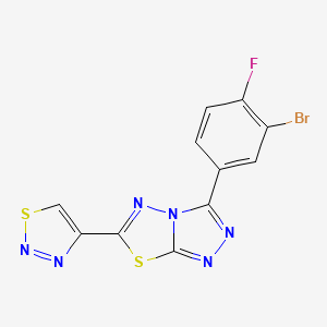 molecular formula C11H4BrFN6S2 B11040751 3-(3-Bromo-4-fluorophenyl)-6-(1,2,3-thiadiazol-4-yl)[1,2,4]triazolo[3,4-b][1,3,4]thiadiazole 