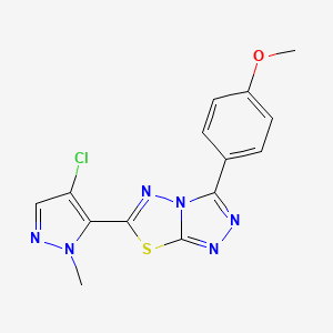 6-(4-chloro-1-methyl-1H-pyrazol-5-yl)-3-(4-methoxyphenyl)[1,2,4]triazolo[3,4-b][1,3,4]thiadiazole