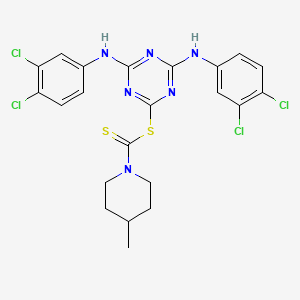 4,6-Bis[(3,4-dichlorophenyl)amino]-1,3,5-triazin-2-yl 4-methylpiperidine-1-carbodithioate