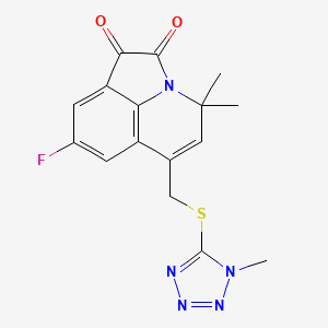 8-fluoro-4,4-dimethyl-6-{[(1-methyl-1H-tetrazol-5-yl)sulfanyl]methyl}-4H-pyrrolo[3,2,1-ij]quinoline-1,2-dione