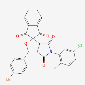 3-(4-bromophenyl)-5-(5-chloro-2-methylphenyl)-3a,6a-dihydrospiro[furo[3,4-c]pyrrole-1,2'-indene]-1',3',4,6(3H,5H)-tetrone