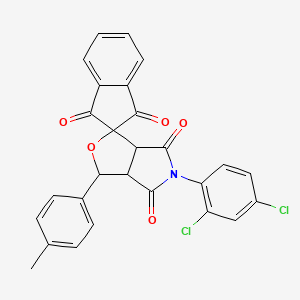 5-(2,4-dichlorophenyl)-3-(4-methylphenyl)-3a,6a-dihydrospiro[furo[3,4-c]pyrrole-1,2'-indene]-1',3',4,6(3H,5H)-tetrone