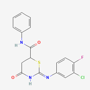 2-[(3-chloro-4-fluorophenyl)amino]-4-oxo-N-phenyl-5,6-dihydro-4H-1,3-thiazine-6-carboxamide