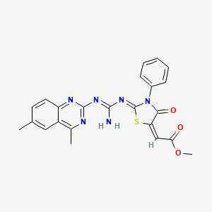 Methyl 2-(2-{[[(4,6-dimethyl-2-quinazolinyl)amino](imino)methyl]imino}-4-oxo-3-phenyl-1,3-thiazolan-5-yliden)acetate