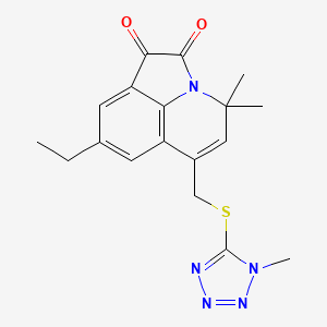 8-ethyl-4,4-dimethyl-6-{[(1-methyl-1H-tetrazol-5-yl)sulfanyl]methyl}-4H-pyrrolo[3,2,1-ij]quinoline-1,2-dione