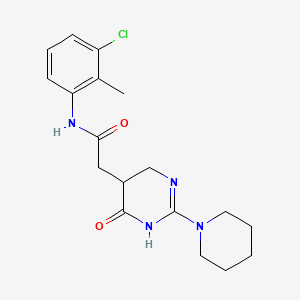 N-(3-chloro-2-methylphenyl)-2-[4-oxo-2-(piperidin-1-yl)-1,4,5,6-tetrahydropyrimidin-5-yl]acetamide