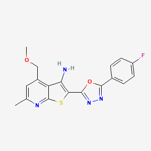 2-[5-(4-Fluorophenyl)-1,3,4-oxadiazol-2-yl]-4-(methoxymethyl)-6-methylthieno[2,3-b]pyridin-3-amine