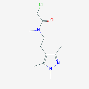 molecular formula C11H18ClN3O B11040959 2-Chloro-N-methyl-N-[2-(1,3,5-trimethyl-1H-pyrazol-4-YL)ethyl]acetamide 