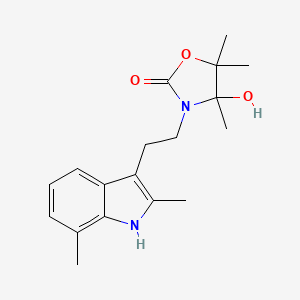 3-[2-(2,7-dimethyl-1H-indol-3-yl)ethyl]-4-hydroxy-4,5,5-trimethyl-1,3-oxazolidin-2-one