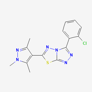 3-(2-chlorophenyl)-6-(1,3,5-trimethyl-1H-pyrazol-4-yl)[1,2,4]triazolo[3,4-b][1,3,4]thiadiazole