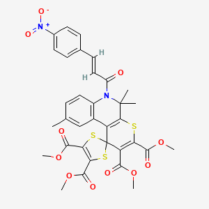 Tetramethyl 5',5',9'-trimethyl-6'-[3-(4-nitrophenyl)acryloyl]-5',6'-dihydrospiro[1,3-dithiole-2,1'-thiopyrano[2,3-C]quinoline]-2',3',4,5-tetracarboxylate