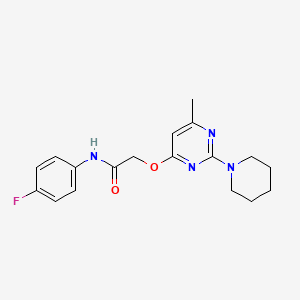 N-(4-fluorophenyl)-2-{[6-methyl-2-(piperidin-1-yl)pyrimidin-4-yl]oxy}acetamide