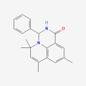 molecular formula C21H22N2O B11041010 5,5,7,9-tetramethyl-3-phenyl-2,3-dihydro-1H,5H-pyrido[3,2,1-ij]quinazolin-1-one 