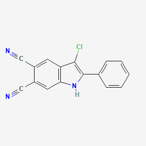 molecular formula C16H8ClN3 B11041126 3-chloro-2-phenyl-1H-indole-5,6-dicarbonitrile 