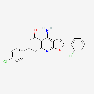 4-amino-2-(2-chlorophenyl)-7-(4-chlorophenyl)-7,8-dihydrofuro[2,3-b]quinolin-5(6H)-one