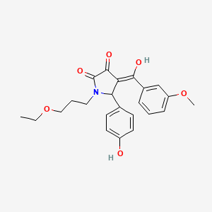 1-(3-Ethoxypropyl)-3-hydroxy-5-(4-hydroxyphenyl)-4-(3-methoxybenzoyl)-1,5-dihydro-2H-pyrrol-2-one