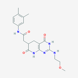 N-(3,4-dimethylphenyl)-2-{2-[(2-methoxyethyl)amino]-4,7-dioxo-1,4,5,6,7,8-hexahydropyrido[2,3-d]pyrimidin-6-yl}acetamide