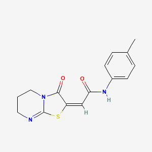 (2E)-N-(4-Methylphenyl)-2-(3-oxo-6,7-dihydro-5H-[1,3]thiazolo[3,2-A]pyrimidin-2(3H)-ylidene)acetamide