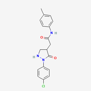 molecular formula C18H18ClN3O2 B11041257 2-[1-(4-chlorophenyl)-5-oxopyrazolidin-4-yl]-N-(4-methylphenyl)acetamide 