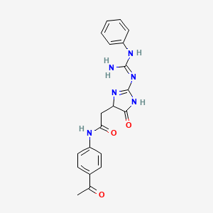 N-(4-acetylphenyl)-2-[5-oxo-2-(N'-phenylcarbamimidamido)-4,5-dihydro-1H-imidazol-4-yl]acetamide