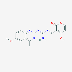 1-[(1E)-1-(4-hydroxy-2-oxo-2H-pyran-3-yl)ethylidene]-2-(6-methoxy-4-methylquinazolin-2-yl)guanidine