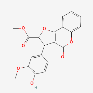 methyl 3-(4-hydroxy-3-methoxyphenyl)-4-oxo-2,3-dihydro-4H-furo[3,2-c]chromene-2-carboxylate