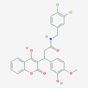 N-(3,4-dichlorobenzyl)-3-(3-hydroxy-4-methoxyphenyl)-3-(4-hydroxy-2-oxo-2H-chromen-3-yl)propanamide